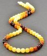 Amber Necklace Made of Butterscotch, Egg Yolk, Cherry Baltic Amber