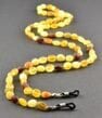 Amber Cord For Glasses Made of Multicolor Raw Amber. Unisex.