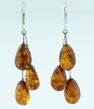 Multi Teardrop Amber Earrings Made of Precious Baltic Amber