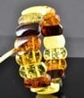 Large Amber Bracelet Made of Multicolor Amber