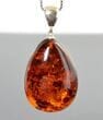 Amber Pendant Made of Dark Cognac Color Amber