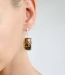 Amber Earrings Made of Barrel Shape Raw Baltic Amber