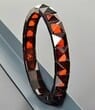 Bangle Style Amber Bracelet Made of Pyramid Shape Cherry Amber 