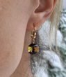Faceted Amber Earrings in Gold Plated Sterling Silver
