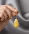  Amber Pendant Made of Carved Butterscotch Color Amber