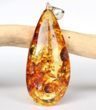 Large Amber Pendant Made of Precious Baltic Amber 