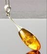 Luxurious Amber Silver Pendant Made of Honey Color Amber