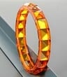 Bangle Style Amber Bracelet Made of Pyramid Shape Cognac Amber 