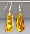 Amber Earrings Made of Natural Shape Lager Amber Rocks