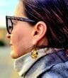 Extraordinaire Meteorite Amber Earrings Carved Cloudy Amber