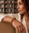 Amber Bracelet Made of Cognac Color Oval Amber Beads