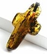 Large Amber Cross Pendant On Black Leather Cord