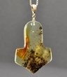 Men's Thors Hammer Pendant Made of Amber With Bits of Flora