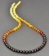 Rainbow Amber Necklace Made of Baroque Shape Amber Beads