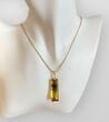 Amber Pendant Made of Tall Tube Shape Amber With Bits of Flora