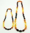 2 Matching Multicolor Amber Necklaces for Mom and Child