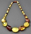 Amber Necklace Madde of Oval and Tube Shape Amber Beads