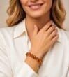 Amber Bracelet Made Cognac Color Amber