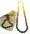 2 Matching Rainbow Amber Necklaces for Mom and Child