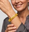 Bangle Style Amber Bracelet Made of Golden Color Amber