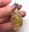 Green Amber Pendant Made of Baltic Amber