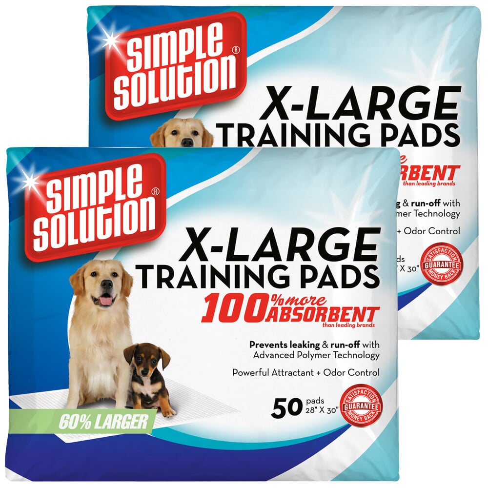 2PACK Simple Solution Training Pads Extra Large (100 Pad Pack 28" x 30")