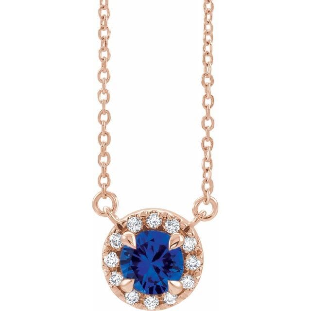 Sapphire rose gold necklace Clearance