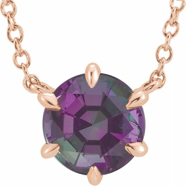 Genuine Alexandrite Necklace in 14 