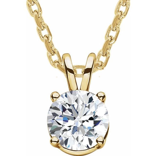 LabGrown Diamond Necklace in 14 Karat Yellow Gold 7/8 Carat LabGrown