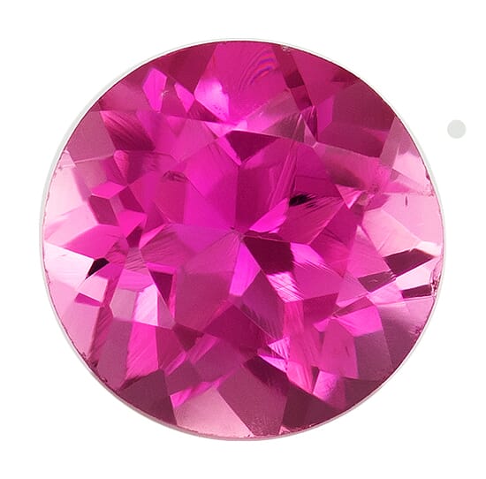 Fiery Pink Tourmaline Genuine Loose Gemstone in Round Cut, 0.54 carats
