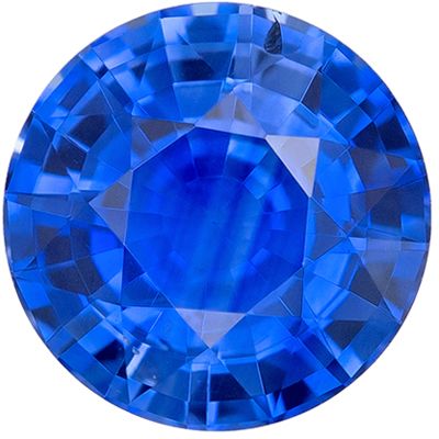 Fiery GenuineFaceted Blue Sapphire Gem in Round Cut, 5.5 mm in Gorgeous ...