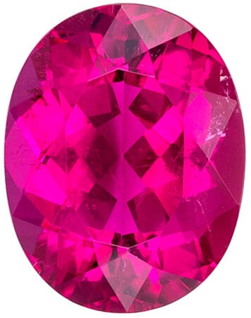 Loose Fushcia Colored Rubellite Tourmaline Gemstone, Rich Fuchsia Color