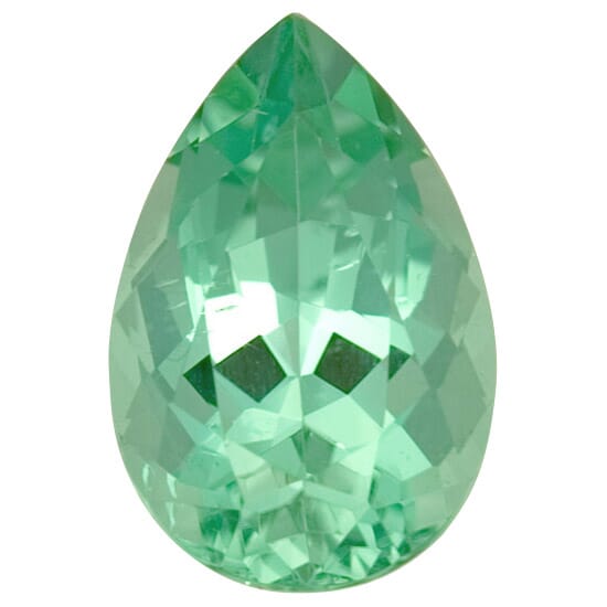 Natural Blue Green Tourmaline Gemstone in Pear Cut, 3.54 carats, 11.96 x 7.93 mm Displays Vivid