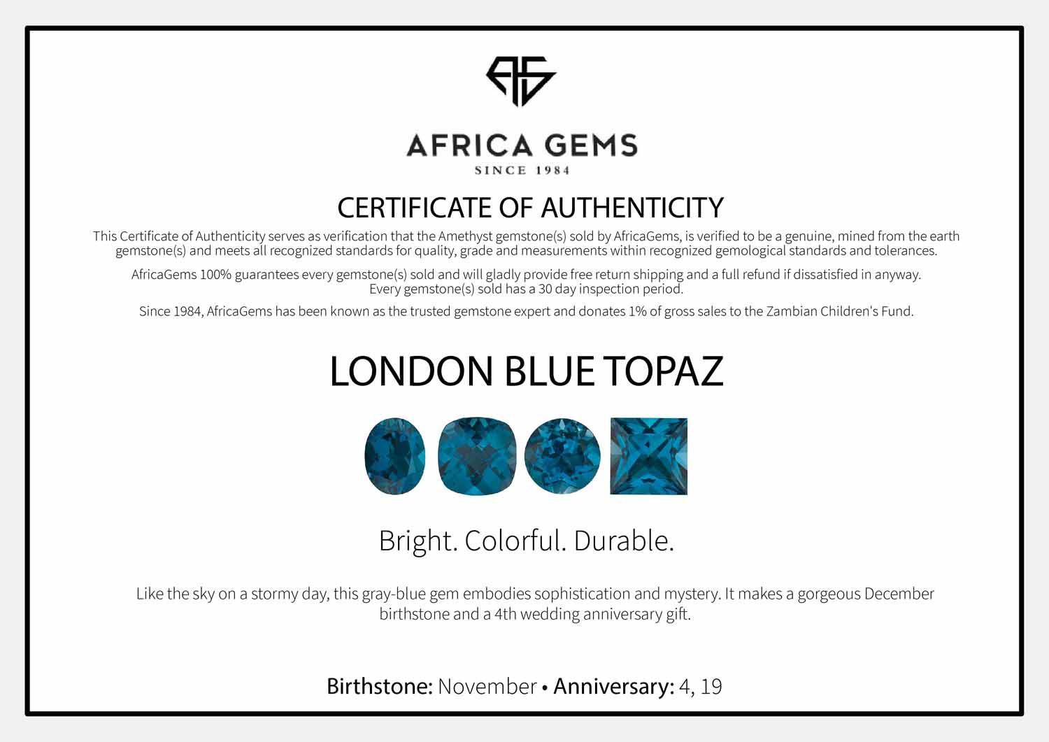 Loose Princess Cut Genuine Natural Blue Topaz Stone Single November Birthstone 