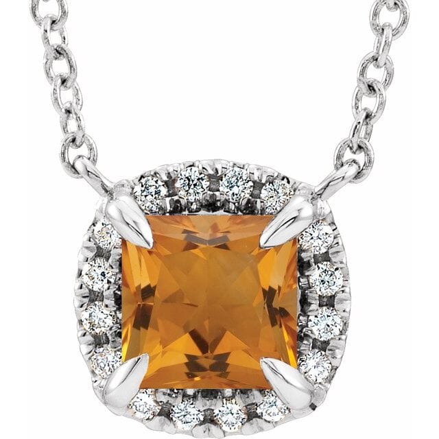 Square Citrine \u0026 .05 Carat Diamond 
