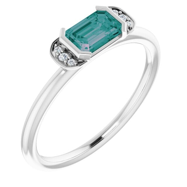Chatham Created Alexandrite Ring in Sterling Silver Chatham LabCreated