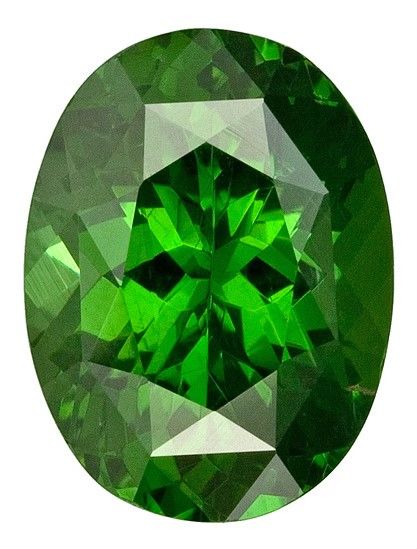 Unset Green Zircon Gemstone, Oval Cut, 3.57 carats, 10.4 x 7.8 mm ...