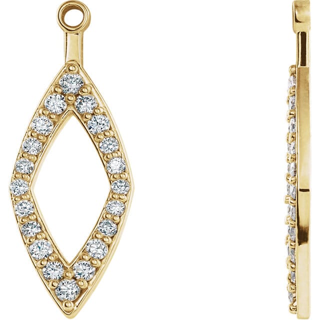 Enchanting 14 Karat Yellow Gold 1 4 Carat Total Weight Round Genuine Enchanting 14 Karat Yellow Gold 1 4 Carat Total Weight Round Genuine Diamond Earring Jackets