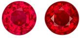 Catchy Earring Gems Ruby Gemstone Pair 1.02 carats, Round Cut, 4.6 mm, with AfricaGems Certificate