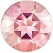 Pretty Genuine Pink Tourmaline Gem in Round Cut, 7 mm in Gorgeous Peach Tinged Pink, 1.27 carats