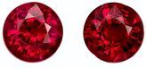 Stunning Earring Gems Ruby Gemstone Pair 0.96 carats, Round Cut, 4.5 mm, with AfricaGems Certificate