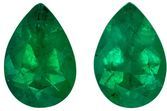 Loose Genuine Green Emerald Loose Stones, 0.66 carats, Pear Cut, 5.8 x 4  mm , Matching Pair