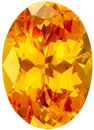 0.69 carats Yellow Sapphire Loose Gemstone in Oval Cut, Golden Yellow, 6.3 x 4.5 mm