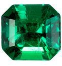 Natural Gem Green Emerald Loose Gemstone, 1.03 carats in Emerald Cut, 6.5 x 6.2mm, Dazzling Gemstone