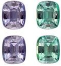 Loose Color Change Alexandrite Gemstones Matched Pair, 1.23 carats, Cushion Cut, 5.3 x 4.4 mm, A Great Find On This Gem