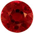 Highly Requested Ruby Genuine Gem, 6.1 mm, Vivid Rich Red, Round Cut, 1.24 carats