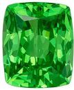 Vivid Green Mint Garnet Genuine Gem, 1.26 carats, Cushion Cut, 6.1 x 5.1  mm , Super Fine Stone