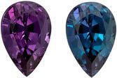 Top Gem Gubelin Certified Genuine Loose Alexandrite Gemstone in Pear Cut, 8.16 x 5.46 x 4.23 mm, Bluish Green to Purple, 1.29 carats