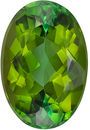 Attractive Green Tourmaline Genuine Loose Gemstone in Oval Cut, 1.31 carats, Yellow Tinged Green, 8.3 x 5.7 mm