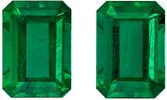 Wonderful Emerald Gem Pair, 1.8 carats, Medium Rich Green, Emerald Cut, 7 x 5mm
